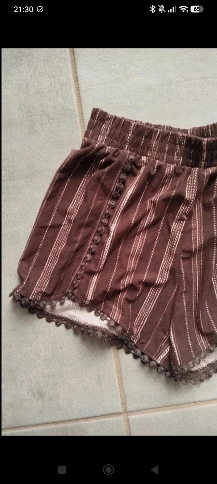 Falda mujer Ardene XS marrón rayado cintura elástica bohemio nuevo con etiqueta – photo 5